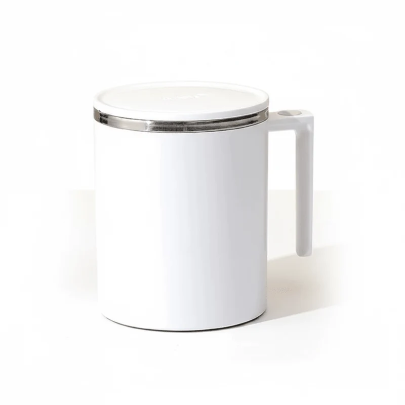 Koffiemok Zelfroerende RVS Mengbeker Deksel 360 ml