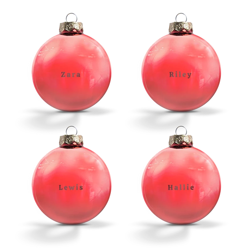 Glazen kerstbal - rood - 4 stuks