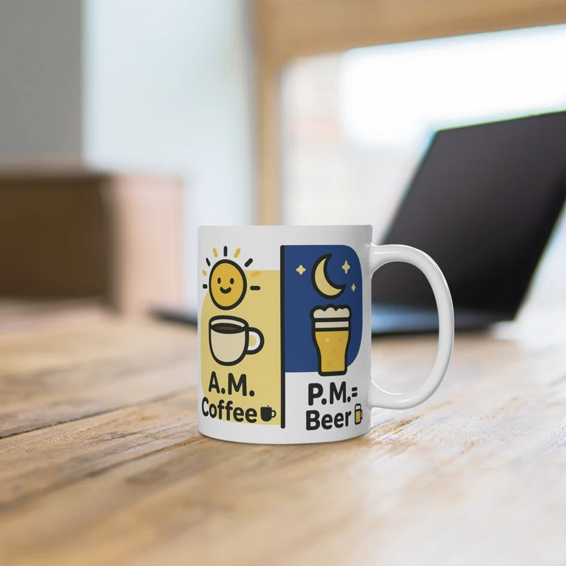 Keramische Koffietas: AM Coffee / PM Beer