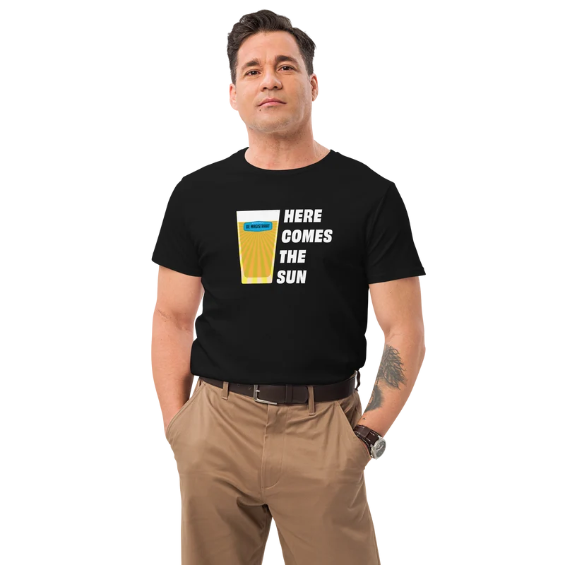 Here comes the sun, exclusief premium heren t-shirt