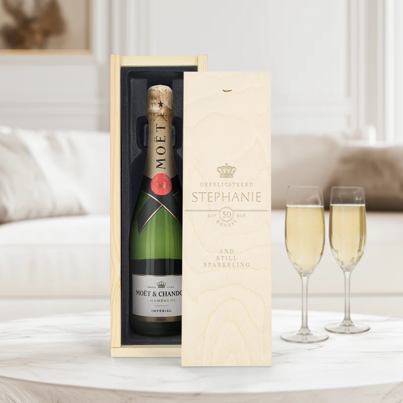 Moët & Chandon 750 ml - in gegraveerde kist