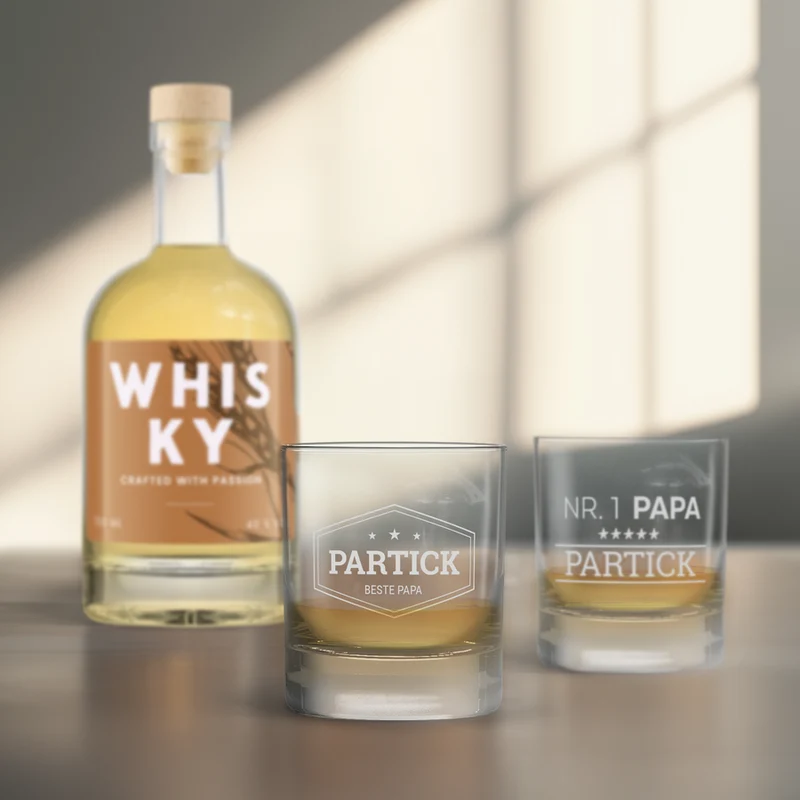 Whiskey cadeau pakket - gegraveerde glazen