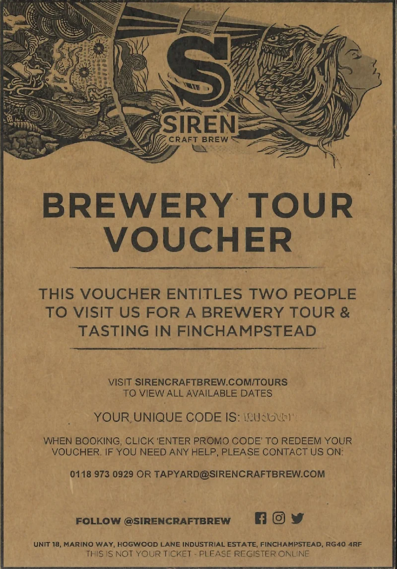 Brewery Tour Voucher
