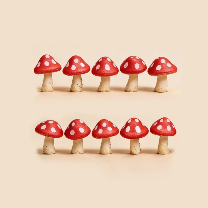 Paddenpad - Decoratieve mini paddenstoelen - Rood - 10 stuks - ↑ 2 cm