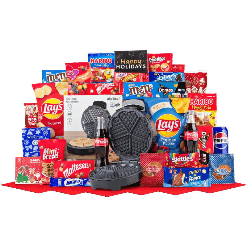 Wafelijzer Snoepfeest Kerstpakket XL Compleet