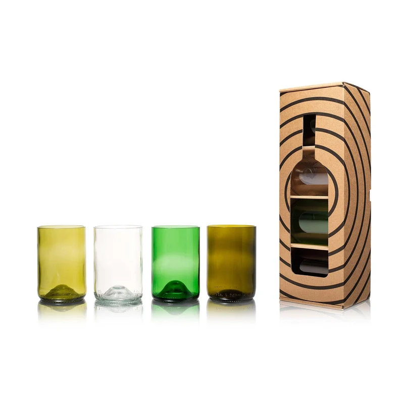 Rebottled - 4-pack circulair drinkglas (8cm)
